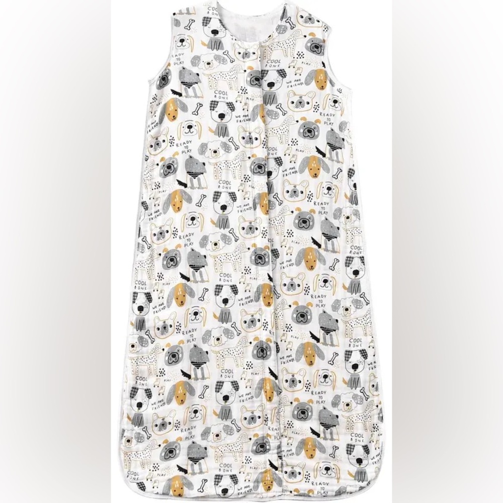 DOG PRINT MUSLIN ORGANIC COTTON SLEEP SACK